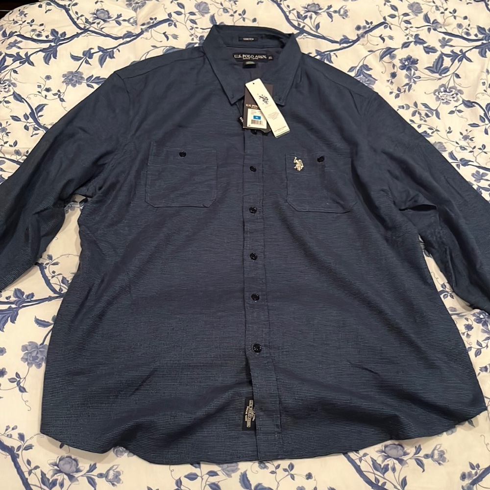 U.S. Polo Assn. Flannel Long Sleeve Shirt - XL - Blue